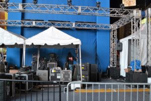a concert backstage